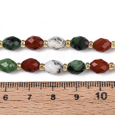 Natural Ruby in Zoisite & Red Jasper & Flower Opal Beads Strands G-T144-21A-01-1