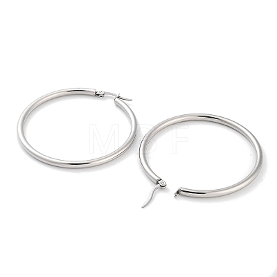 Non-Tarnish Ring 304 Stainless Steel Hoop Earrings for Women Men EJEW-B049-01G-P-1