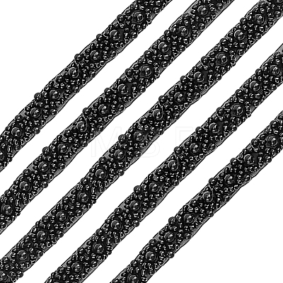 Grenadine & Plastic Pearl Ribbon OCOR-WH0105-170B-1