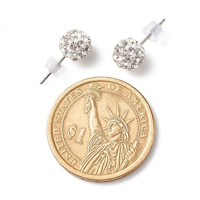 Crystal Rhinestone Ball Stud Earrings for Women EJEW-JE04751-1