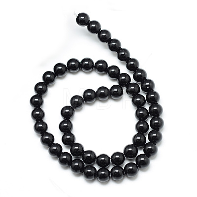 Synthetic Black Stone Bead Strands X-G-R345-6mm-35-1-1