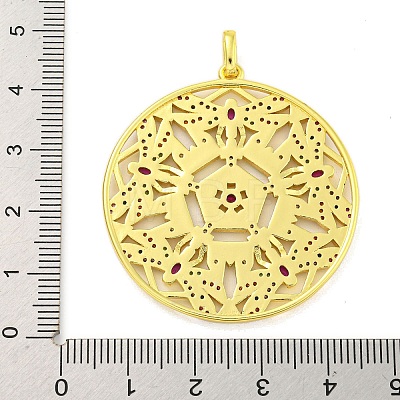 Real 18K Gold Plated Brass Micro Pave Cubic Zirconia Pendants KK-R159-41G-1