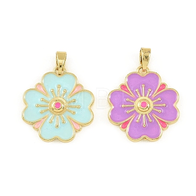 Brass Enamel Pendants KK-I477-06G-1