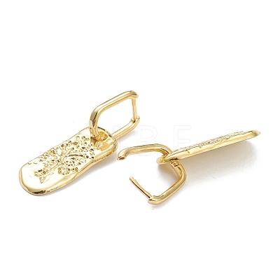 Brass Huggie Hoop Earrings EJEW-A058-25-1