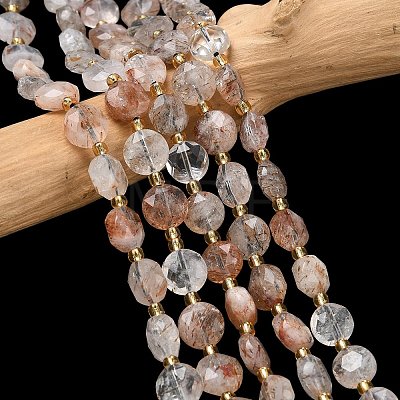 Natural Black Gold Rutilated Quartz Beads Strands G-C116-A182-02-1