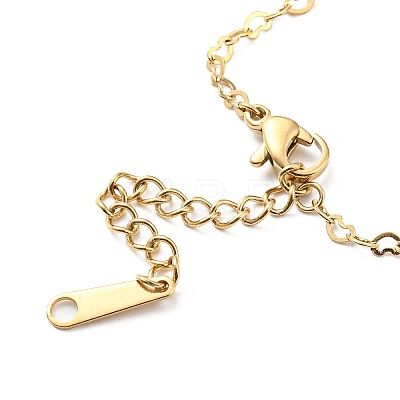 304 Stainless Steel Heart Link Chain Bracelet for Women BJEW-B064-07G-1