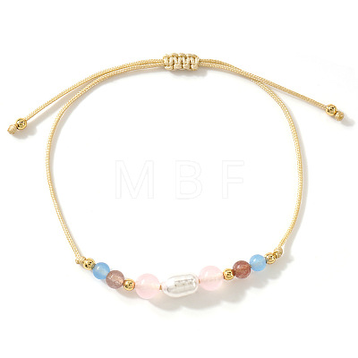 Pastel Gemstone & Imitation Pearl Beaded Bracelet AH6262-1