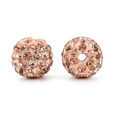 Polymer Clay Pave Rhinestone Beads RB-Q197-10mm-26-1