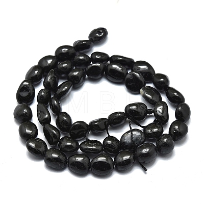 Natural Black Tourmaline Beads Strands X-G-O186-B-07-1