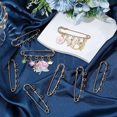 30Pcs Iron Brooch Findings IFIN-SC0002-10A-KCG-1