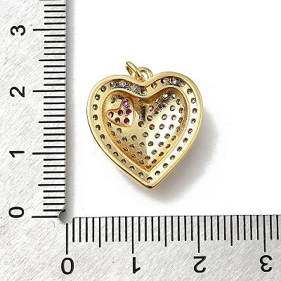 Brass Micro Pave Cubic Zirconia Pendants KK-C090-42G-05-1