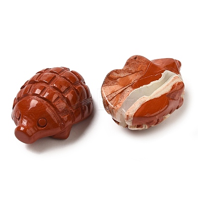 Natural Red Jasper Carved Hedgehog Statues Ornament DJEW-C019-03A-1