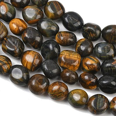 Dyed Natural Yellow Blue Tiger Eye Beads Strands GG-CBA787B-A25-1