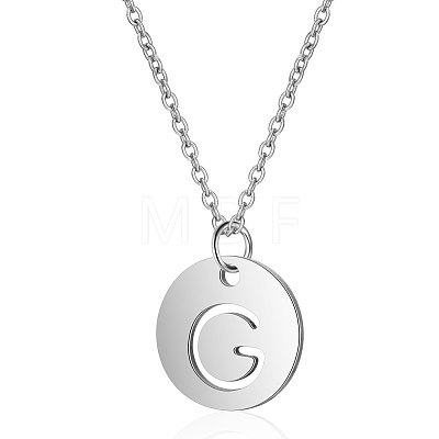 Non-Tarnish 201 Stainless Steel Initial Pendants Necklaces NJEW-S069-TN507-G-1