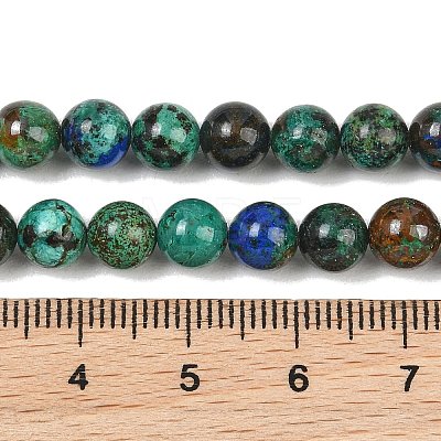 Natural Azurite Beads Strands G-P503-6MM-09-1