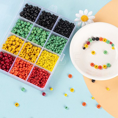 240Pcs Round & Flat Round Synthetic Turquoise Beads and 4 Styles Glass Seed Beads X1-DIY-LS0003-09-1