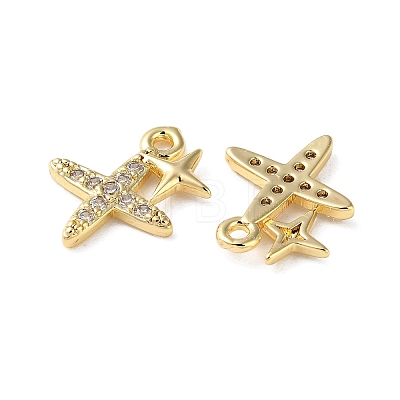 Brass Micro Pave Cubic Zirconia Charms X-KK-F872-13G-1