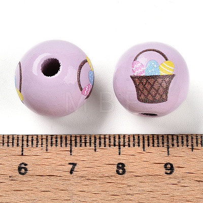 Easter Theme Printed Wood Beads WOOD-T032-22P-1