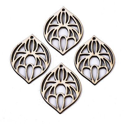 Unfinished Natural Poplar Wood Pendants WOOD-N006-69-1