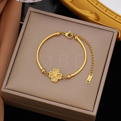 304 Stainless Steel Link Bracelets for Women LS-BJEW-D407-02G-1