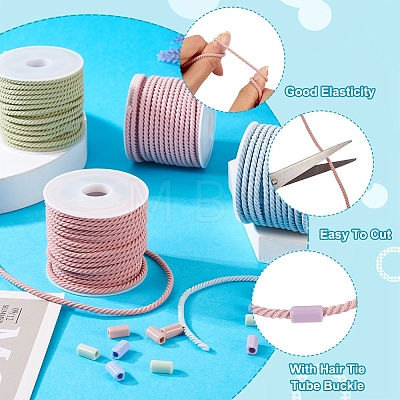 DIY Macaron Color Hair Ties Making Kit DIY-TA0004-55-1