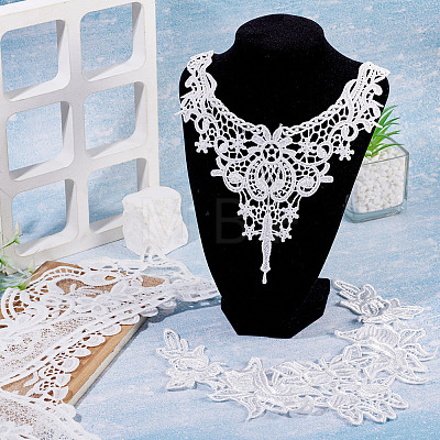4Pcs 4 Styles Polyester Computerized Embroidery Collar DIY-TA0015-71-1