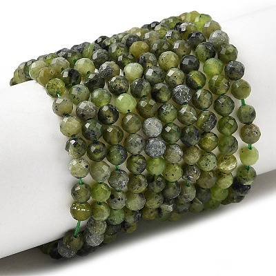 Natural Green Jade Beads Strands G-P603-C-4mm-03AB-1