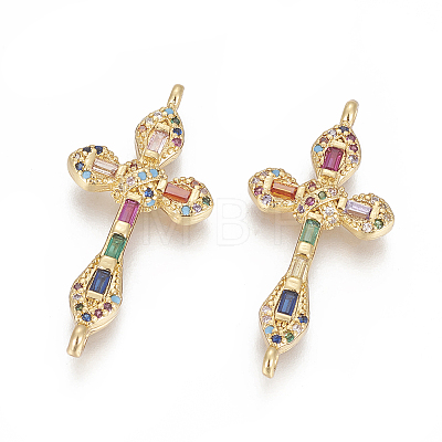 Brass Micro Pave Cubic Zirconia Links X-ZIRC-O034-16G-1