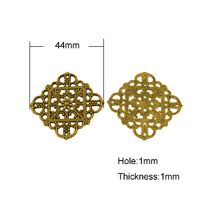Tibetan Style Filigree Joiners TIBEP-A2690-AG-LF-1