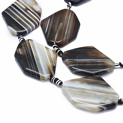 Natural Banded Agate/Striped Agate Beads Strands G-I245-59B-1