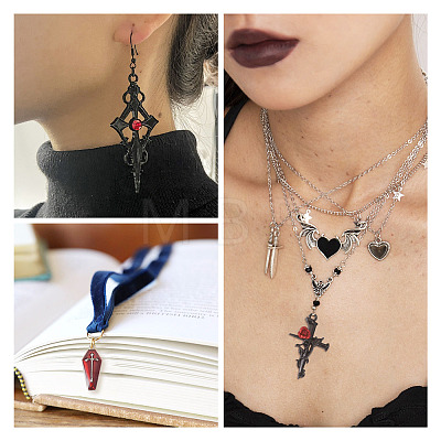 24Pcs 6 Styles Alloy Enamel Pendants ENAM-TA0001-56-1