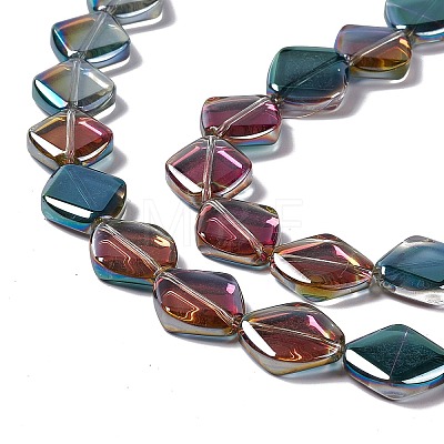 Electroplate Glass Beads Strands EGLA-L032-HR01-1