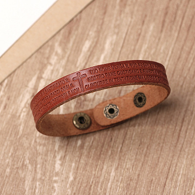 Leather Cord Bracelets BJEW-L616-05B-1