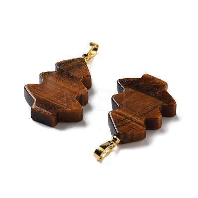 Natural Tiger Eye Pendants G-A203-01G-1