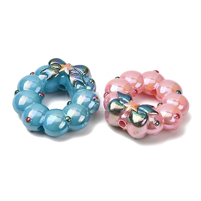 Christmas UV Plating Opaque Acrylic Beads AC-CBAC5B6-01-1
