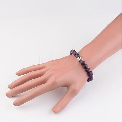 Natural Gemstone Beads Stretch Bracelets BJEW-JB02446-1