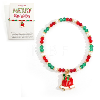 Christmas 304 Stainless Steel Enamel Charm Bracelets UB9806-9-1