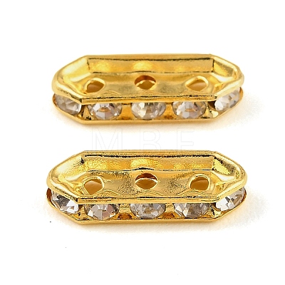 Brass Crystal Rhinestone Spacer Bars RB-T019-01C-G-1