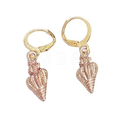 Ocean Theme Alloy Enamel Conch Leverback Earrings FS-WG4EEAF-04-1
