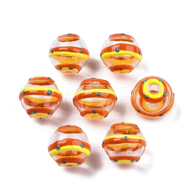 Transparent Glass Enamel Beads GLAA-G084-01C-1