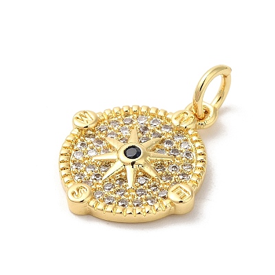 Rack Plating Brass Cubic Zirconia Pendants KK-Z056-26G-1