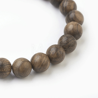 Natural Dyed Sandalwood Beads Stretch Bracelets BJEW-JB03843-01-1