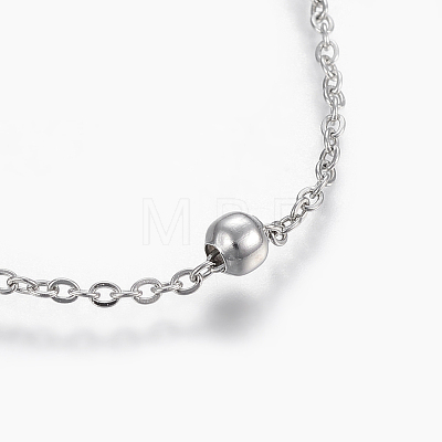 304 Stainless Steel Anklets AJEW-H013-01P-1