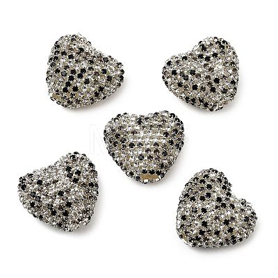 Sparkling Acrylic Heart Beads with Rhinestone Embellishment LS-OACR-NH0001-02B-06-1