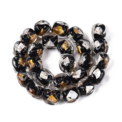 Handmade Gold & Silver Foil Glass Beads FOIL-Q003-01B-1