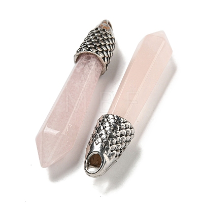 Natural Rose Quartz Pointed Big Pendants G-F766-02AS-05-1