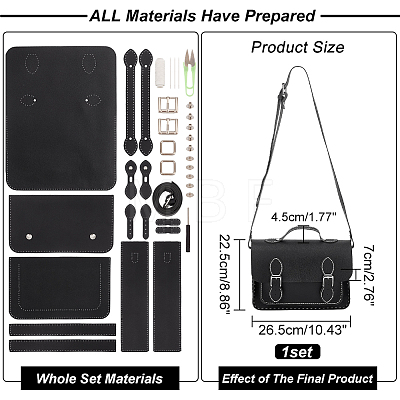 DIY Imitation Leather Satchel Making Kits DIY-WH0399-07-1