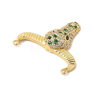 Rack Plating Brass Micro Pave Cubic Zirconia Connector Charms KK-P230-04G-02-1