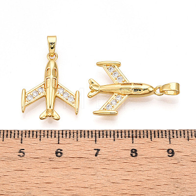 Brass Micro Pave Cubic Zirconia Pendants KK-T070-79G-1