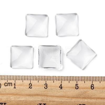 Transparent Clear Glass Square Cabochons X-GGLA-A001-15mm-1